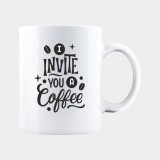 Cana alba personalizata I INVITE YOU A COFFEE, INOVATIX&reg;. 330ml, Oem