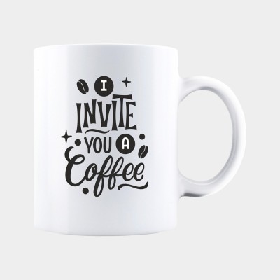Cana alba personalizata I INVITE YOU A COFFEE, INOVATIX&amp;reg;. 330ml foto