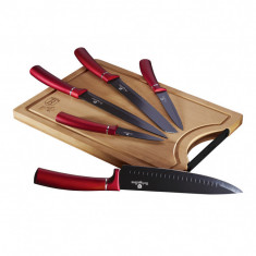 Set Cutite cu Fund de Tocat, 6 piese, Burgundy BH/2552