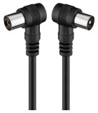 Cablu conexiune antena 2.5m negru conector cotit Goobay