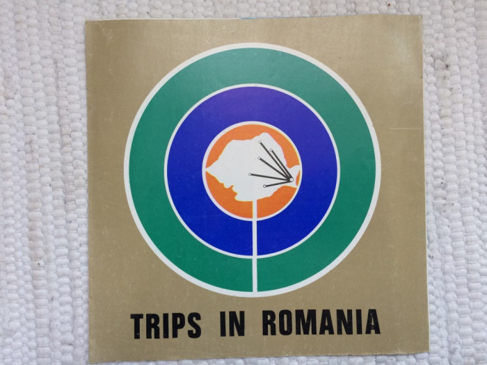 trips in romania RSR pliant turistic ghid reclama turism in lb engleza anii &#039;70