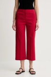 Theory pantaloni din in culoarea rosu, drept, high waist, M0203208
