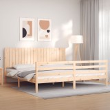 VidaXL Cadru pat cu tăblie 200x200 cm, lemn masiv de pin