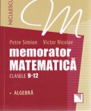 Memorator Matematica - Clasele 9-12 - Algebra, Petre Simion, Victor Nicolae - Editura Niculescu