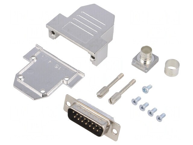 Conector D-Sub 15 PIN Tată Lipire Negru