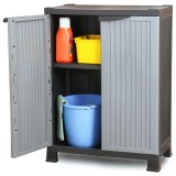 vidaXL Dulap Plastic Gri 68x39x92 cm, 2 Usi, 2 Rafturi, Organizator Depozitare, Montare Usoara