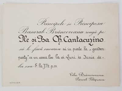 Principele Basarab Brancoveanu, Invitatie foto