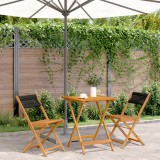 Set mobilier bistro, 3 piese, negru, polipropilena lemn masiv GartenMobel Dekor, vidaXL