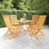 VidaXL Set mobilier de grădină, 5 piese, lemn masiv de tec