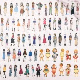Set de 200 autocolante decorative TSLBW, hartie, multicolor, 1 x 1 cm