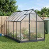 vidaXL Seră de grădină cu ușă Antracit 183,5 x 363,5 x 207 cm 3433044