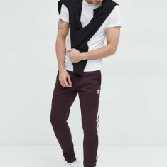 Adidas Originals pantaloni de trening barbati, culoarea bordo, neted
