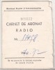 Bnk div Carnet abonat radio 1970-1972, Romania de la 1950, Documente