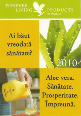 Romania, Forever Living Products, calendar de buzunar, 2010 foto