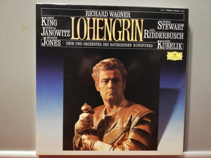 Wagner &ndash; Lohengrin &ndash; 5LP Deluxe Box Set (1986/Deutsche Gramopho/RFG) - Vinil/NM+
