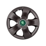 Set 4 Capace Roti 15 inchi (R15) Bis Negru,, Compatibile Cu Skoda Verde, Autohelix MSA