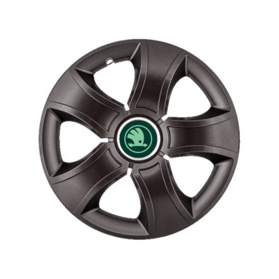 Set 4 Capace Roti 15 inchi (R15) Bis Negru,, Compatibile Cu Skoda Verde foto