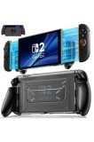Carcasă detașabilă pentru Switch 2 cu m&acirc;nere ergonomice din plastic dur și TPU antiderapant &ndash; Negru