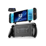 Carcasă detașabilă pentru Switch 2 cu m&acirc;nere ergonomice din plastic dur și TPU antiderapant &ndash; Negru