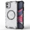 Husa transparenta iPhone 11 Techsuit HoneyComb Shield MagSafe, alb
