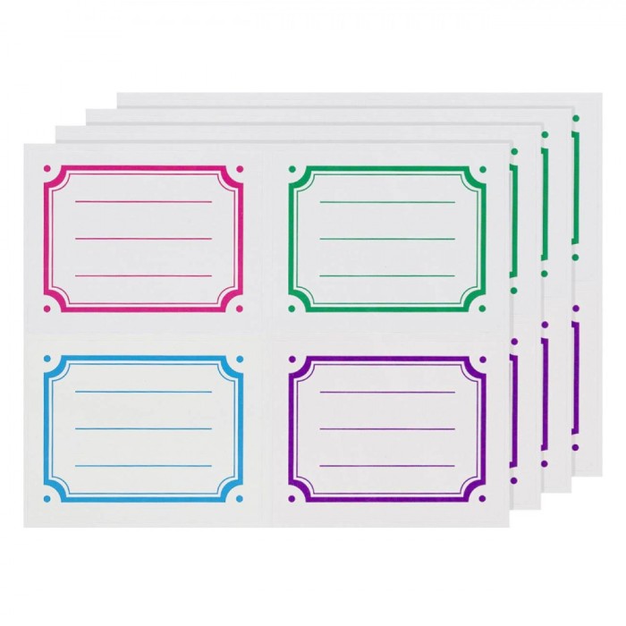 Etichete Autocolante, Clasice, Multicolor, 7x5.5 cm, Set 40 Bucăți