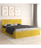 Pat Tapitat Sorin Galben + Saltea Lux Ortopedica 140x200cm