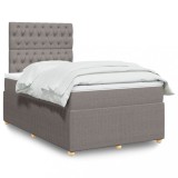 Cumpara ieftin Gossi pat box spring cu saltea, taupe, 120x190 cm material textil