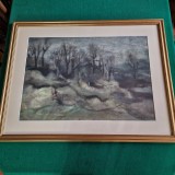 MIRCEA EUGEN (1948-2024) membru UAPR - "PEISAJ PEDURE" 1972 - acuarela