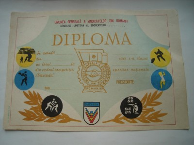 Diploma Daciada, necompletata foto