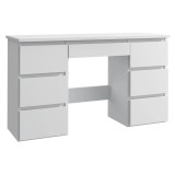 Birou cu 7 sertare Beta 4 120x43x75 cm, design minimalist, alb Household NewTrend