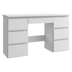 Birou cu 7 sertare Beta 4 120x43x75 cm, design minimalist, alb Household NewTrend foto