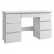 Birou cu 7 sertare Beta 4 120x43x75 cm, design minimalist, alb Household NewTrend