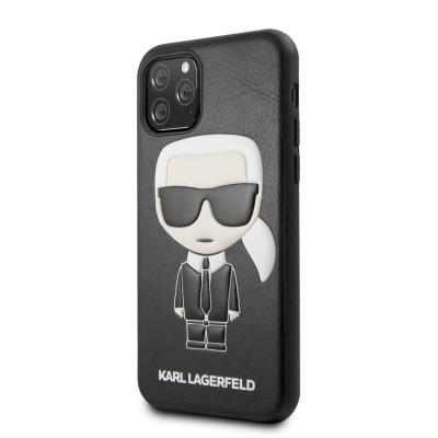 Husa Piele Karl Lagerfeld Embossed pentru Apple iPhone 11, Neagra KLHCN61IKPUBK foto