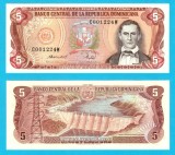 Republica Dominicana (pick 118) 5 Pesos Oro 1988 UNC; Seria tipărită de TDLR