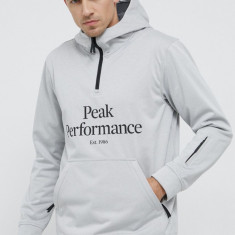 Peak Performance Bluză bărbați, culoarea gri, cu imprimeu