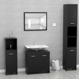 VidaXL Set de mobilier de baie, negru, lemn prelucrat 802580