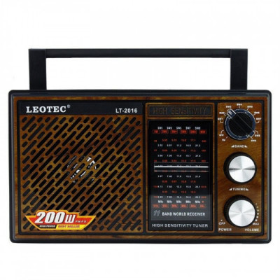 Radio Leotec LT-2016, cu 11 benzi radio, alimentare 220v si baterii foto