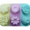 Forma din silicon pentru prajituri, model floral, termorezistenta, 6 cavitati, 535COF