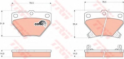 Set placute frana,frana disc TOYOTA YARIS (P1) (1999 - 2005) TRW GDB3243 foto