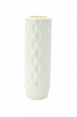 Vaza decorativa inalta, plastic, alb, 30 x 10 cm foto