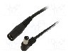 Cablu alimentare DC, DC 5,5/2,1 mufa, DC 5,5/2,1 soclu, negru, 0,5m, WEST POL - A21-C21-T050-050BK