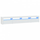 Cumpara ieftin Comoda TV cu lumini LED, alb, 240x35x40 cm