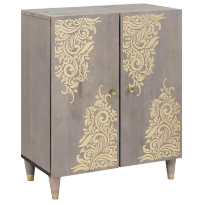 vidaXL Bufet Gri și Aur 60 x 33.5 x 75 cm Lemn masiv de mango 4018774 foto