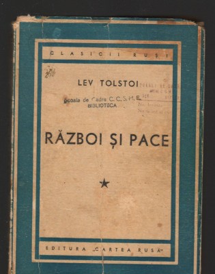 C8379 RAZBOI SI PACE DE LEV TOLSTOI, VOL.1 foto