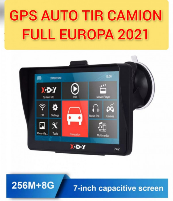 GPS Navigatii HD 7&quot; GPS AUTO Gps TIR GPS Camion HARTI Full EUROPA ROMANIA 2021