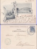 Craiova- Gara, piata - litografie