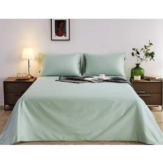 Lenjerie de pat pentru o persoana cu husa de perna dreptunghiulara, Olive, bumbac ranforce, gramaj tesatura 120 g/mp, Vernil