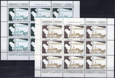 C2454 - Iugoslavia 1980 - Europa 2 blocuri x9 neuzat,perfeca stare foto
