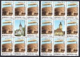 Romania 2004 - Lp 1652 a - 75 de ani de la zborul Zeppelinului deasupra Brasovului - bloc de 8 tb. + vinieta la mijloc - MNH ***, Nestampilat