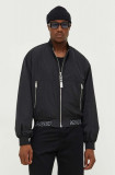 Cumpara ieftin Karl Lagerfeld Jeans geaca bomber barbati, culoarea negru, de tranzitie, oversize